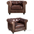 Диваны для гостиной в американском стиле KD Tufted Chesterfield Arm Chair